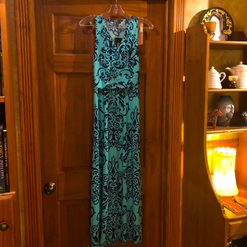 NWT 💚💙 Teal and Navy BOHO Maxi Dress
